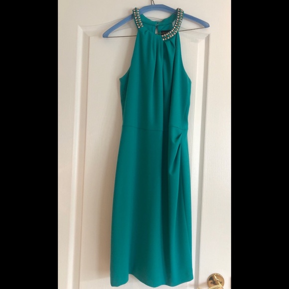Stunning Emerald green dress with embellished neck - Picture 4 of 4